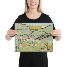 Load image into Gallery viewer, Light Green Mountain Landscape Canvas Print
