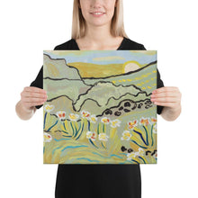 Load image into Gallery viewer, Light Green Mountain Landscape Canvas Print
