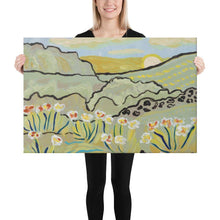 Load image into Gallery viewer, Light Green Mountain Landscape Canvas Print
