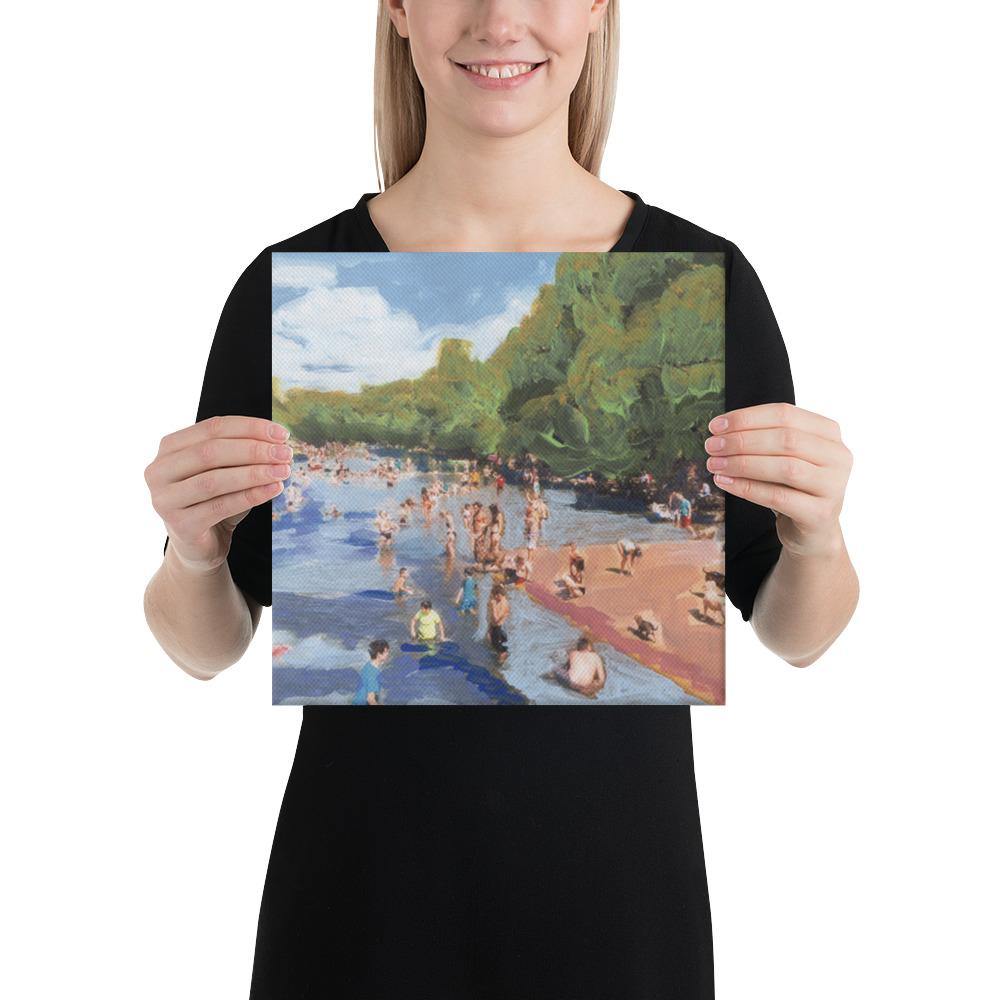 Barton Springs Swimming Austin Canvas Print